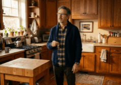 man in his fifties stands