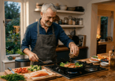 man preparing a meal
