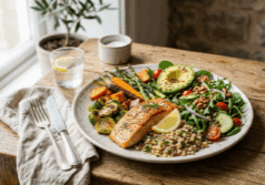 nutritious food on a simple table