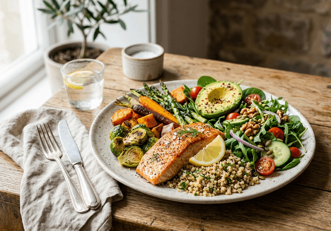 nutritious food on a simple table